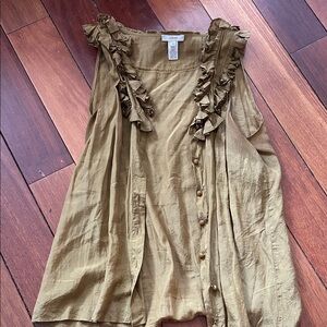 Vintage Jacket Women's Ruffled brown Blouse